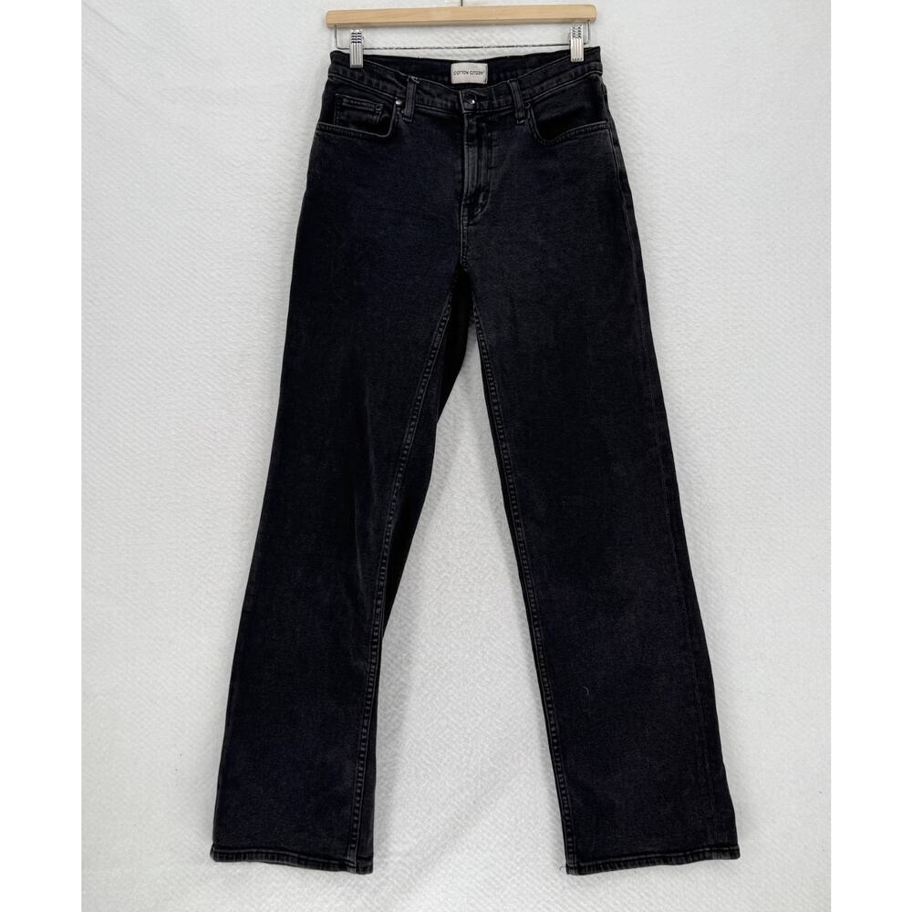 Cotton Citizen Womens Bleecker Wash Black Denim Straight Leg Cindy Jeans Sz 27